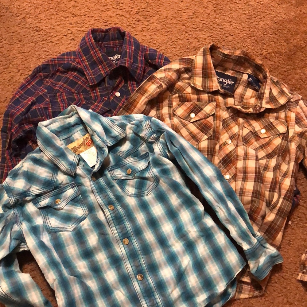 Bundle of 3 Wrangler Long Sleeve Pearl Snap Shirts